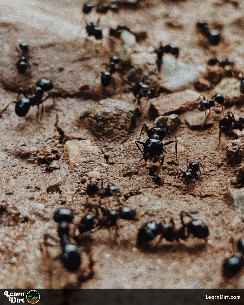 ants black in sand desert