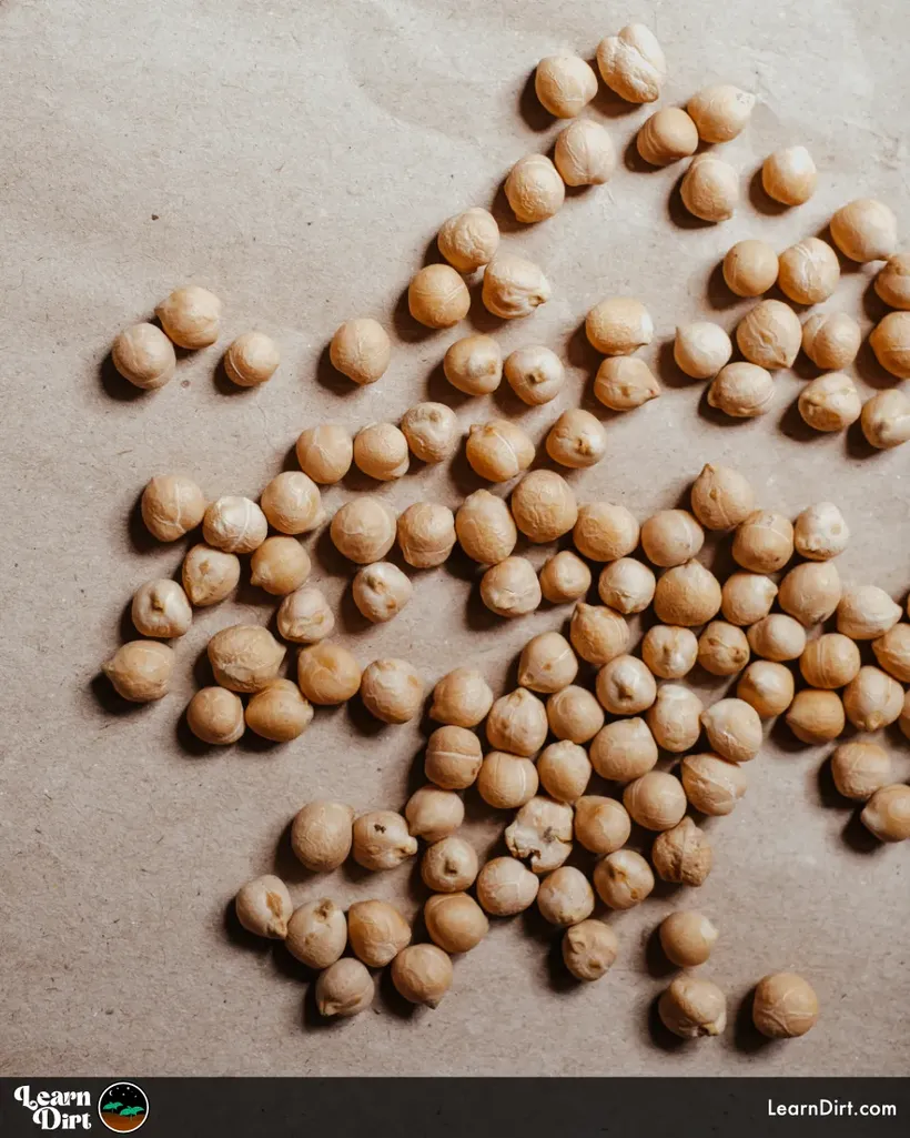 chickpeas dried garbanzo on brown paper organic