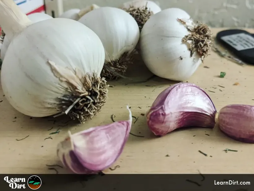 pink hardneck organic garlic grown in tucson