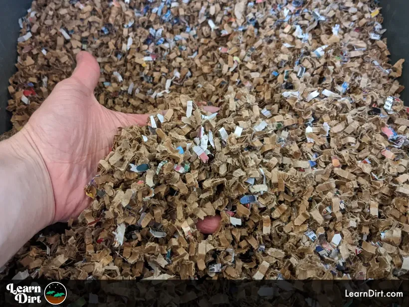 shredded cardboard and paper for composting