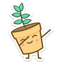 Dabbing Planter Sticker