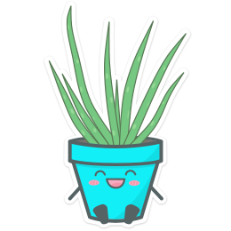 Sitting Planter Aloe Sticker